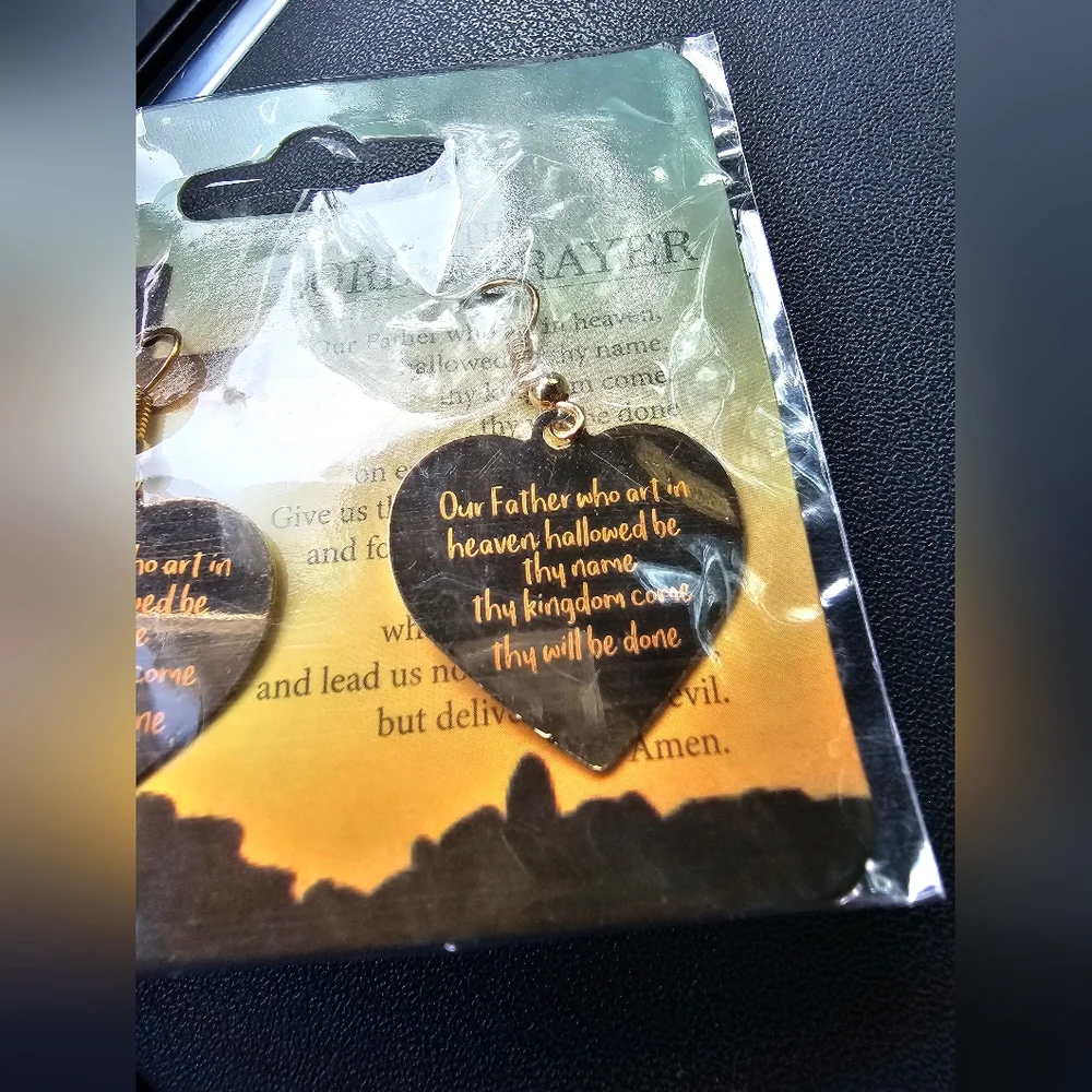 NWT the Lord's prayer earrings